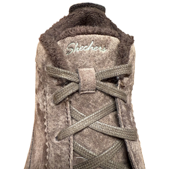 SKECHERS Bikers Lineage Women's 6 Moc Toe Chocolate Suede Chukka Lace Up Boot - Picture 13 of 15